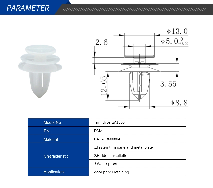 GM111 Plastic Injection Automobile Bumper Clip Rivet Cross Head Screw in Expansion Rivet